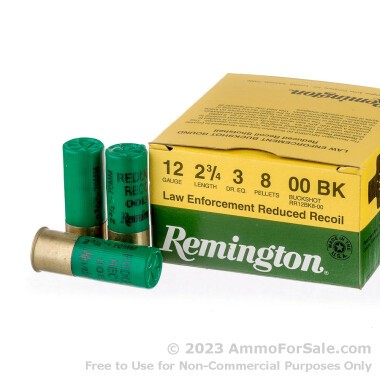 25 Rounds of 2-3/4" #00 Buck 12ga Ammo by Remington