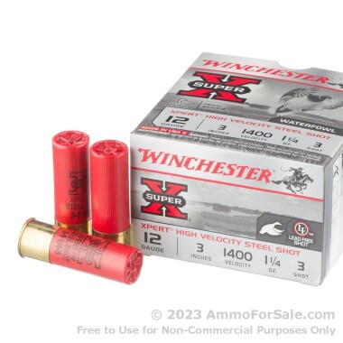25 Rounds of 3" 1 1/4 ounce #3 shot 12ga Ammo by Winchester Super-X