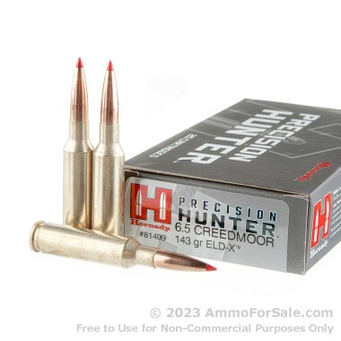 20 Rounds of 143gr ELD-X 6.5mm Creedmoor Ammo by Hornady