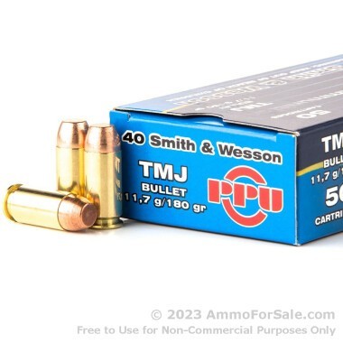 50 Rounds of 180gr TMJ .40 S&W Ammo by Prvi Partizan