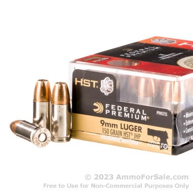 20 Rounds of 150gr JHP 9mm Ammo by Federal Premium Personal Defense