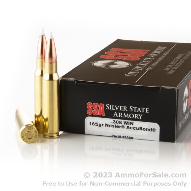 20 Rounds of 165gr JHP .308 Win Ammo by Silver State Armory
