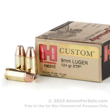 25 Rounds of 124gr JHP 9mm Ammo by Hornady