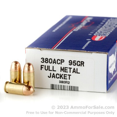50 Rounds of 95gr FMJ .380 ACP Ammo by Ultramax