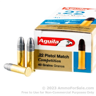 500 Rounds of 40gr LRN .22 LR Ammo by Aguila Pistol Match