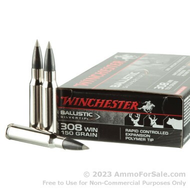 20 Rounds of 150gr Polymer Tipped .308 Win Ammo by Winchester