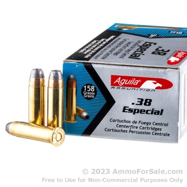 50 Rounds of 158gr SJHP .38 Spl Ammo by Aguila