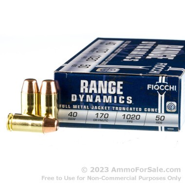1000 Rounds of 170gr FMJ .40 S&W Ammo by Fiocchi