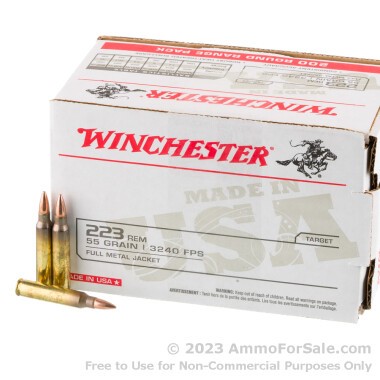 800 Rounds of 55gr FMJ .223 Ammo by Winchester