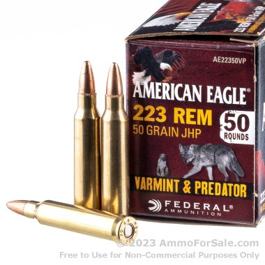 250 Rounds of 50gr JHP .223 Ammo by Federal