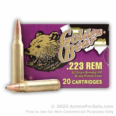 500  Rounds of 62gr HP .223 Ammo by Golden Bear