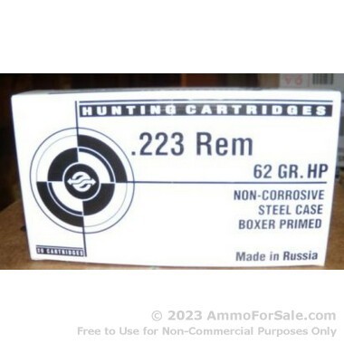 20 Rounds of 62gr HP .223 Ammo by Tula White Box