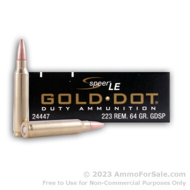 20 Rounds of 64gr SP .223 Ammo by Speer Gold Dot
