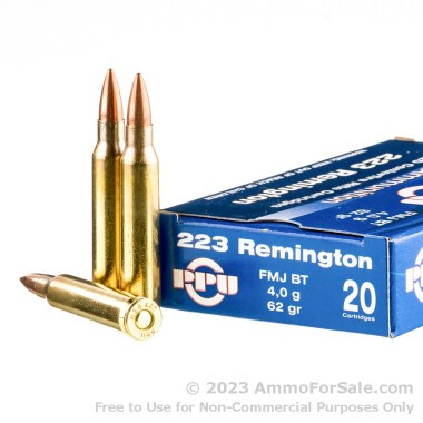 200 Rounds of 62gr FMJBT .223 Ammo by Prvi Partizan