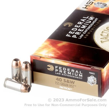 1000 Rounds of 155gr JHP .40 S&W Ammo by Federal HST