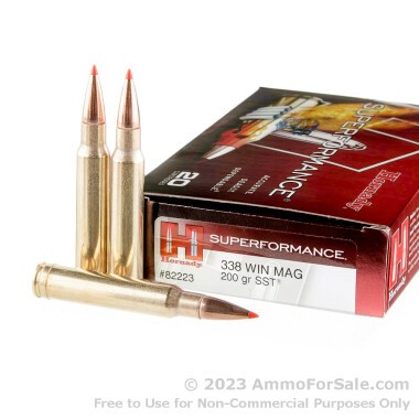 20 Rounds of 200gr SST .338 Win Mag Ammo by Hornady