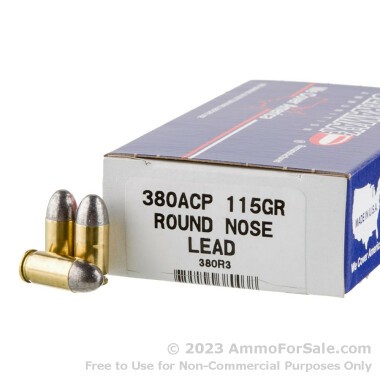 50 Rounds of 115gr LRN .380 ACP Ammo by Ultramax Remanufactured 