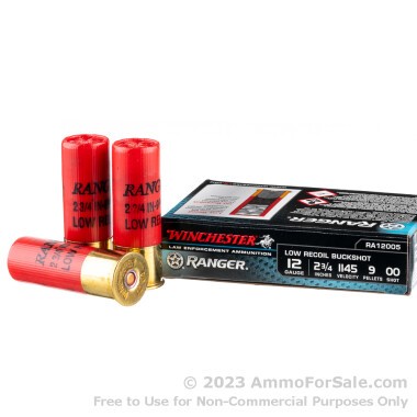 5 Rounds of  00 Buck 9 Pellets 12ga Ammo by Winchester Ranger