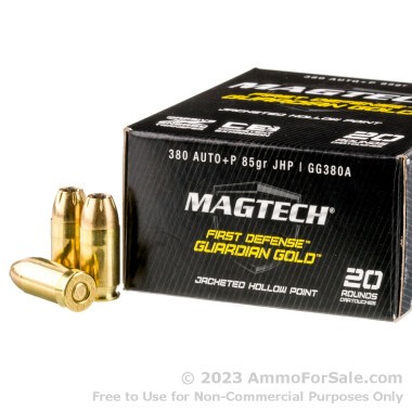 20 Rounds of 85gr JHP .380 ACP Ammo by Magtech