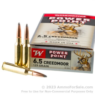 200 Rounds of 129gr Power Point 6.5 Creedmoor Ammo by Winchester