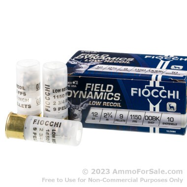 10 Rounds of LE Low Recoil 00 Buck 12ga Ammo by Fiocchi