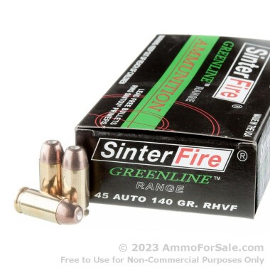 50 Rounds of 140gr Frangible .45 ACP Ammo by Sinterfire