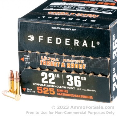 525 Rounds of 36gr CPHP 22 LR Ammo by Federal