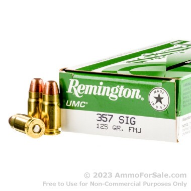 50 Rounds of 125gr FMJ .357 SIG Ammo by Remington