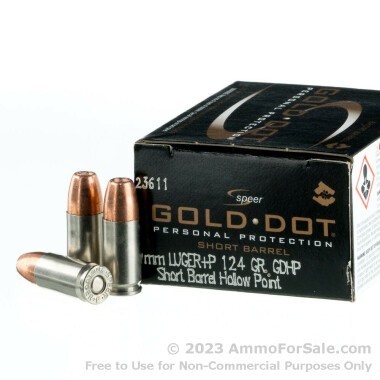 20 Rounds of 124gr JHP 9mm Ammo by Speer