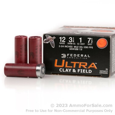 25 Rounds of 1 ounce #7 1/2 shot 12ga Ammo by Federal Ultra