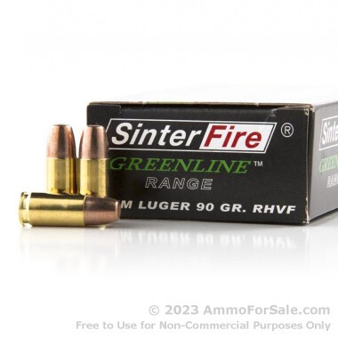 50 Rounds of 90gr Frangible 9mm Ammo by Sinterfire