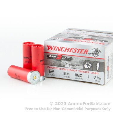 25 Rounds of 1 ounce #7 1/2 Shot 12ga Ammo by Winchester Win3Gun