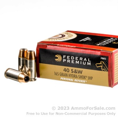 20 Rounds of 165gr JHP .40 S&W Ammo by Federal