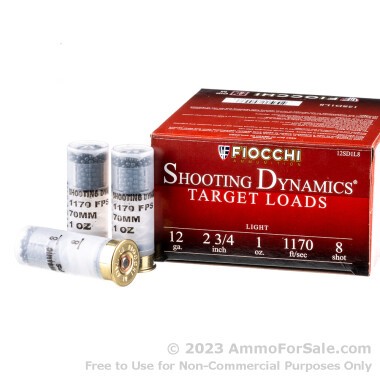 25 Rounds of 1 ounce #8 shot 12ga Ammo by Fiocchi 1,170 fps