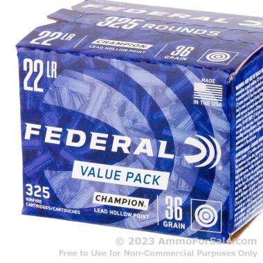 325 Rounds of 36gr LHP .22 LR Ammo by Federal