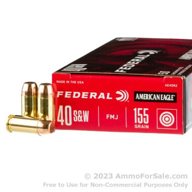 50 Rounds of 155gr FMJ .40 S&W Ammo by Federal