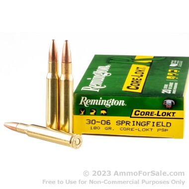 20 Rounds of 180gr PSP 30-06 Springfield Ammo by Remington Core-Lokt
