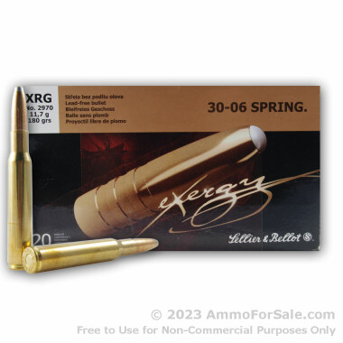 20 Rounds of 180gr XRG 30-06 Springfield Ammo by Sellier & Bellot