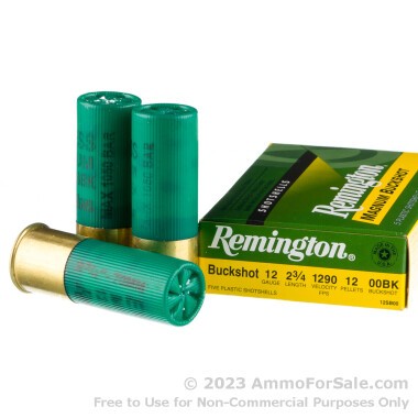 5 Rounds of 00 Buck 12ga Ammo by Remington Express Magnum