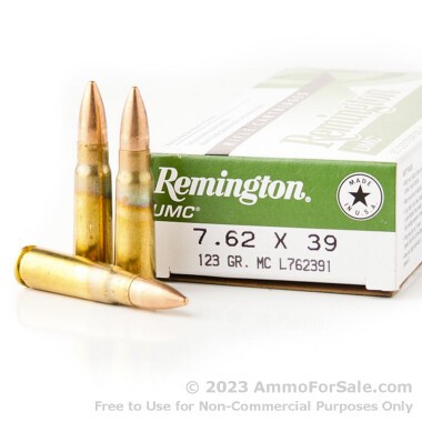 20 Rounds of 123gr MC 7.62x39mm Ammo by Remington