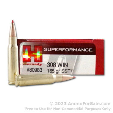 20 Rounds of 165gr SST .308 Win Ammo by Hornady