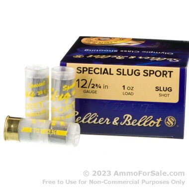 25 Rounds of 1 ounce Rifled Slug 12ga Ammo by Sellier & Bellot