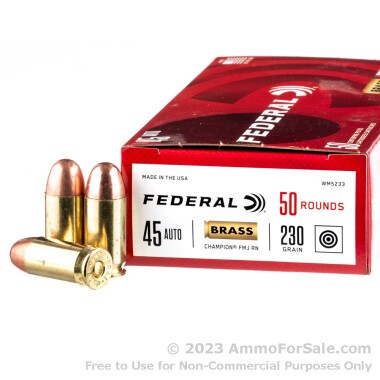 1000 Rounds of 230gr FMJFN .45 ACP Ammo by Federal