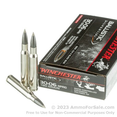 20 Rounds of 180gr Polymer Tipped 30-06 Springfield Ammo by Winchester