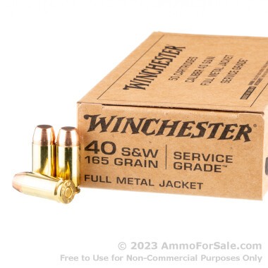 50 Rounds of 165gr FMJ .40 S&W Ammo by Winchester Service Grade