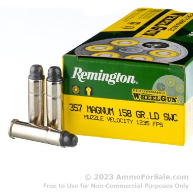 50 Rounds of 158gr LSWC .357 Mag Ammo by Remington