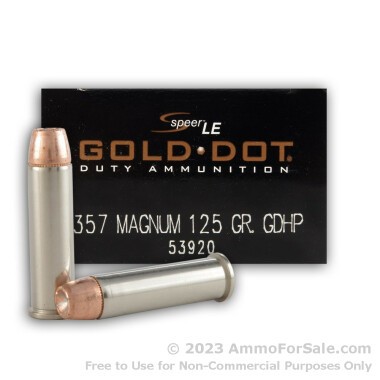 1000 Rounds of 125gr JHP .357 Mag Ammo by Speer