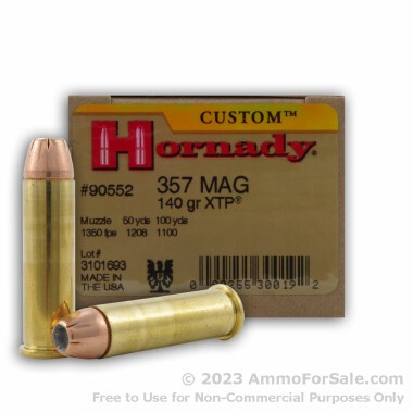 25 Rounds of 140gr JHP .357 Mag Ammo by Hornady