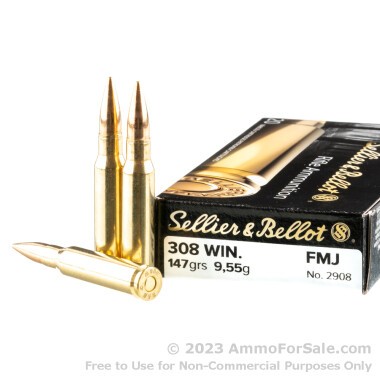 500 Rounds of 147gr FMJ .308 Win Ammo by Sellier & Bellot