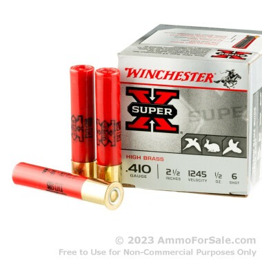 25 Rounds of 1/2 ounce #6 shot 410ga Ammo by Winchester